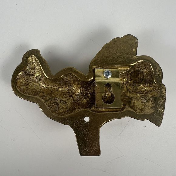2 Angel‎ Cherub Wall Hangers Solid Brass Vtg 1989 Towel Stocking Key Hooks 3.5” - Picture 6 of 10